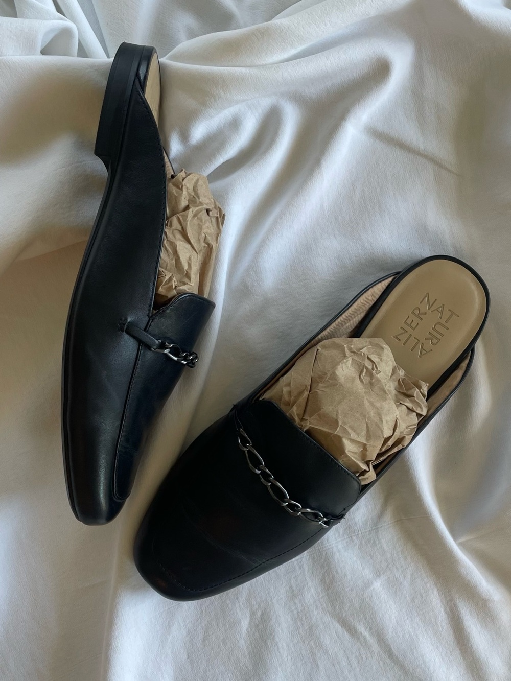 Naturalizer Black Leather Mules